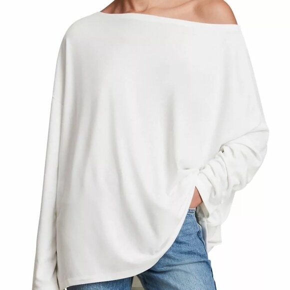 All Saints Tops - Allsaints Rita Tee in White Lagenlook Contemporary Classic Oversized S